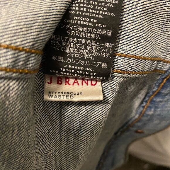J Brand Distressed Denim Jacket Oversized Wasted - Picture 10 of 15